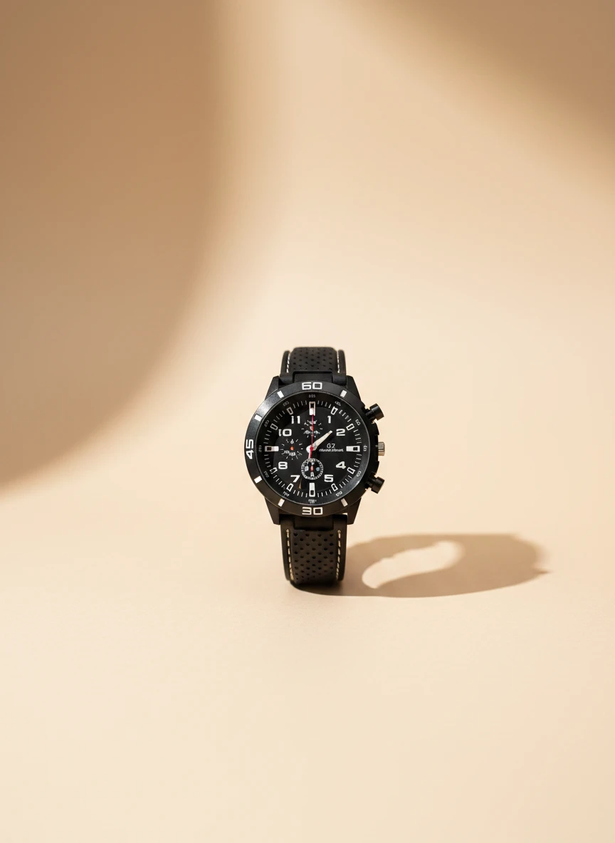 Reloj Redondo de Goma Negra