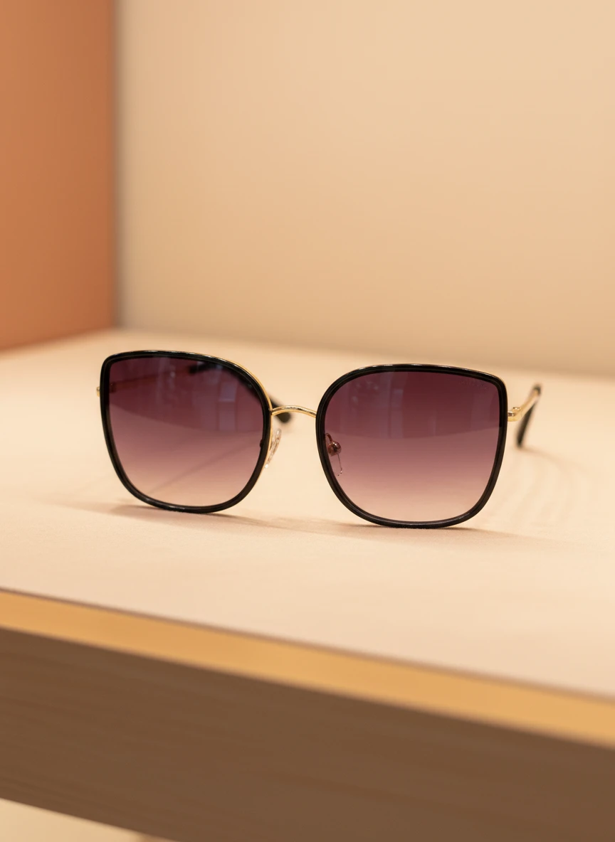 Gafas Doradas Retro Cuadradas