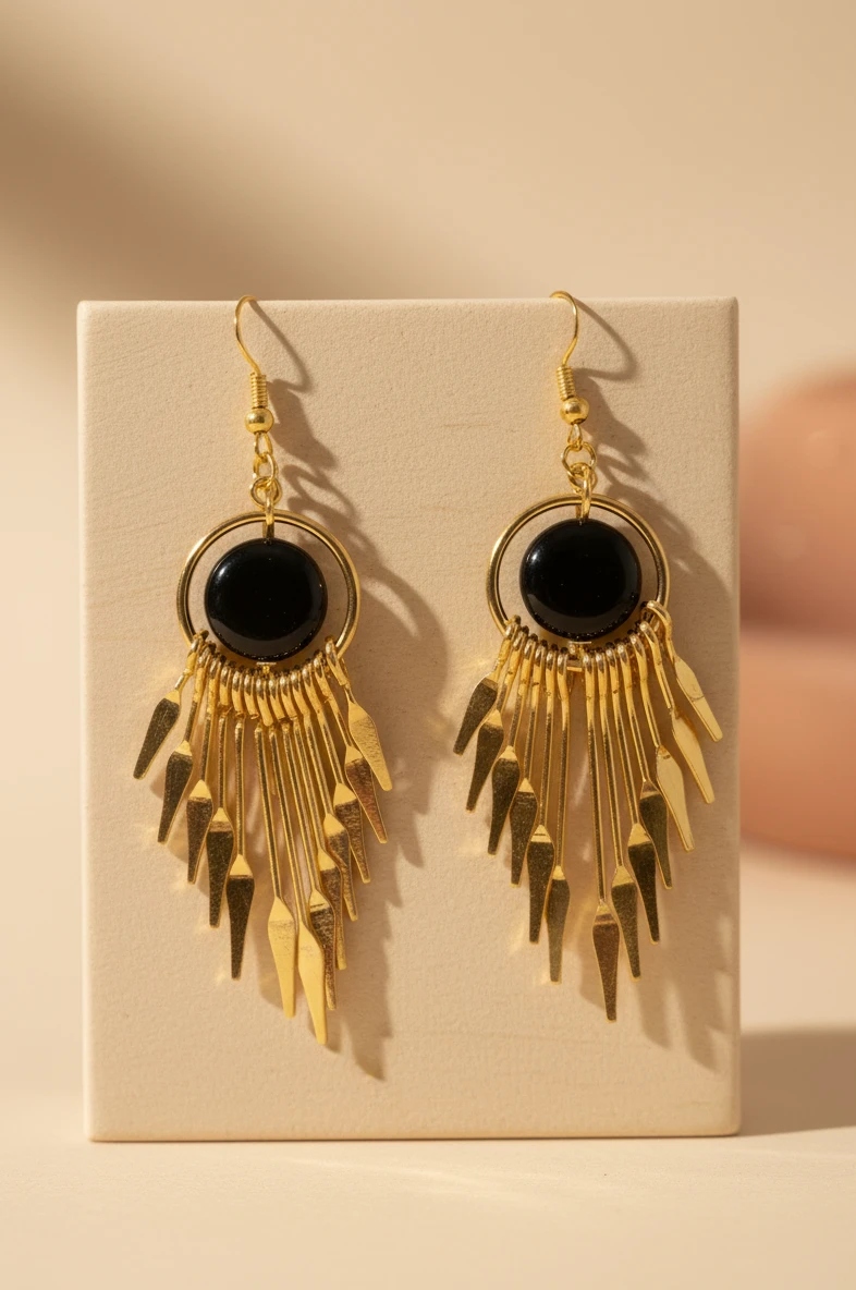 Aros Círculo Negro Elegantes