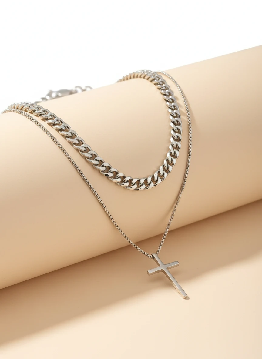 Collar Dos en Uno Cruz