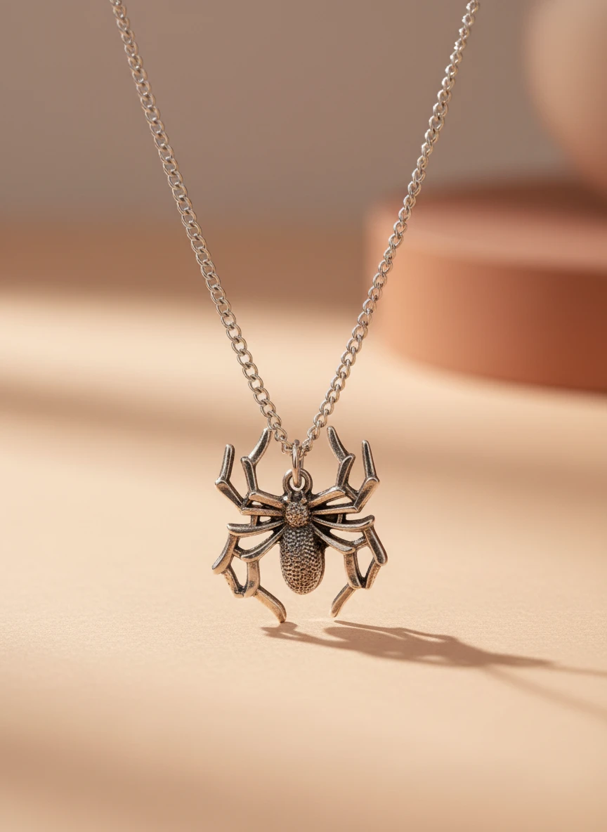 Collar Araña Plateada