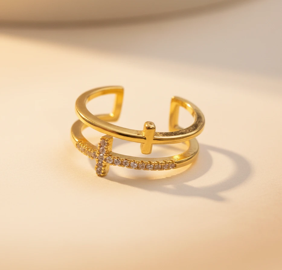Anillo Cruz Ajustable