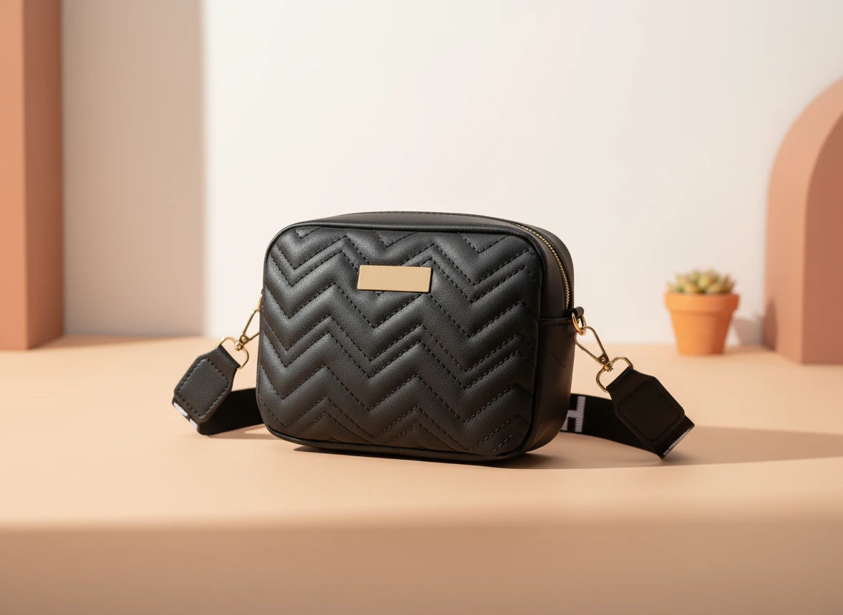 BOLSO PEQUEÑO CON PLACA COLOR ORO