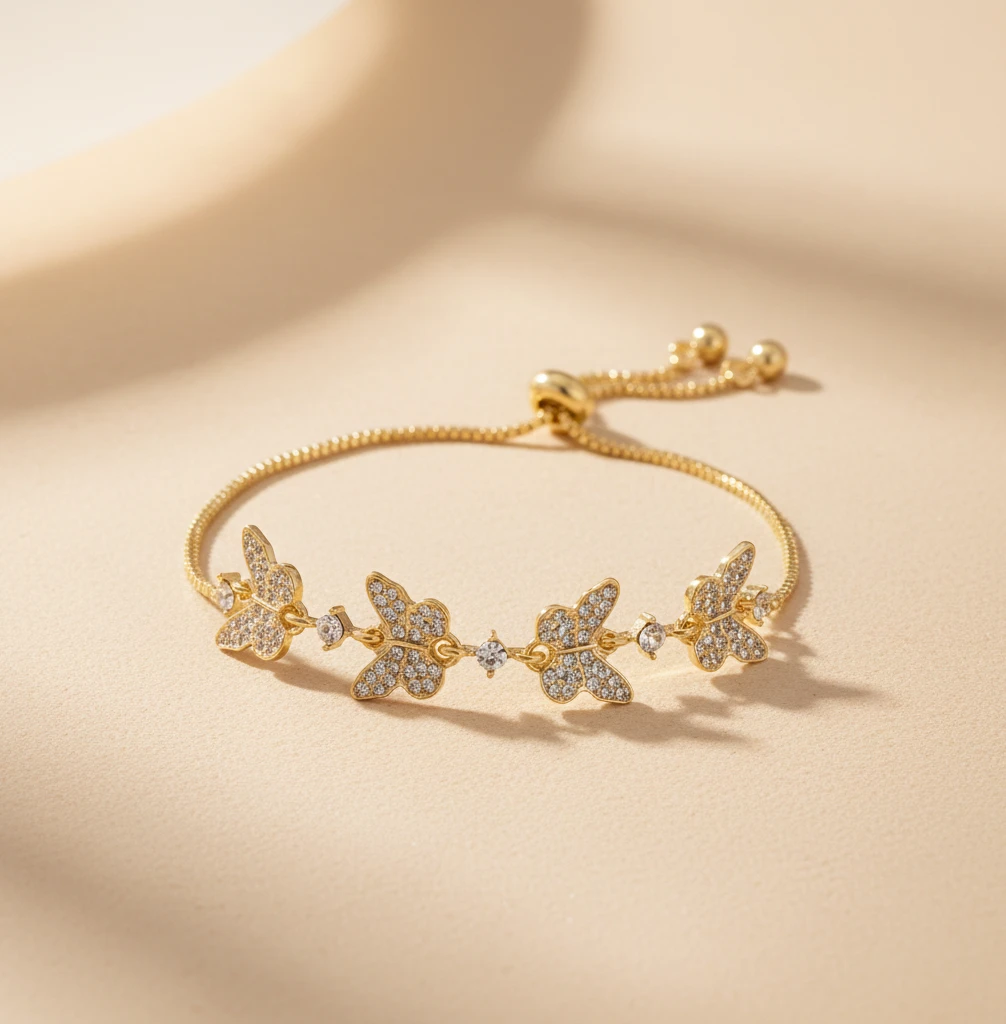 Pulsera Nudo Mariposa Oro