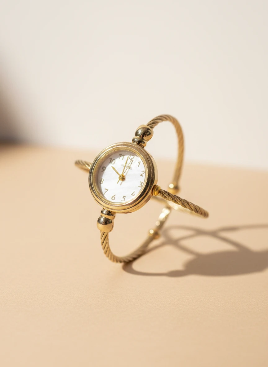 Reloj Pulsera Dorado Ajustable