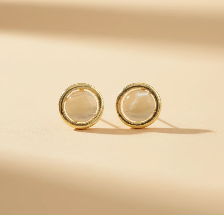 Círculos de Oro con Piedra