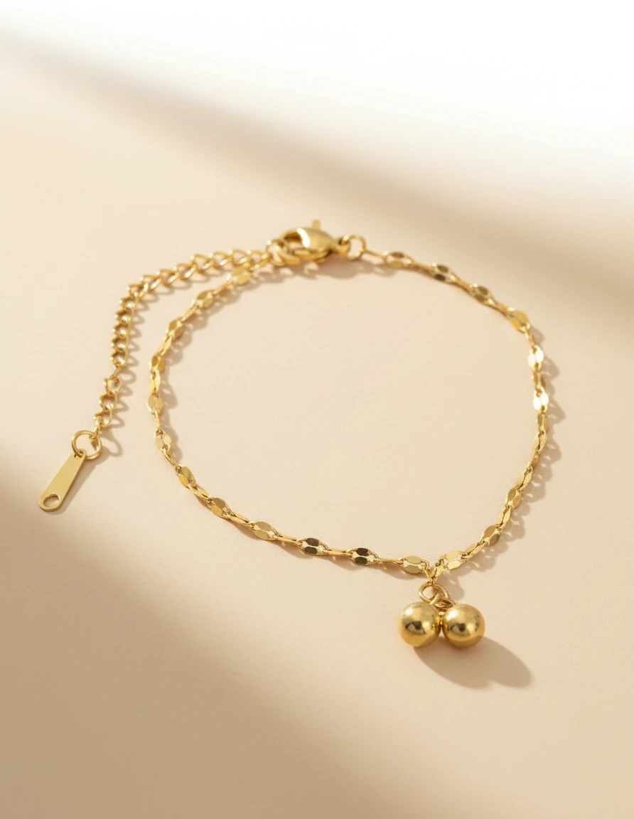 Pulsera Cereza Dorada Ajustable